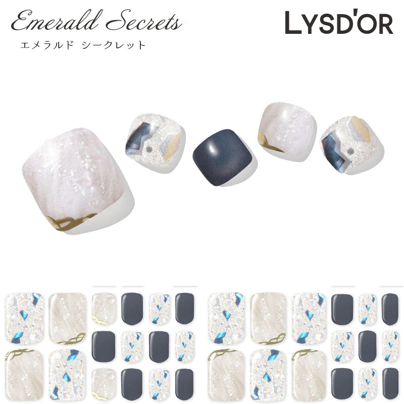 LYSD'OR フットネイル エメラルドシークレット Emerald Secrets リスドール セルフネイル ジェルネイル ネイルアート 春夏 マニキュア 貼るだけ 簡単 ZIP 雑誌掲載 ロフト 節約 簡単 おしゃれ 可愛い かわいい