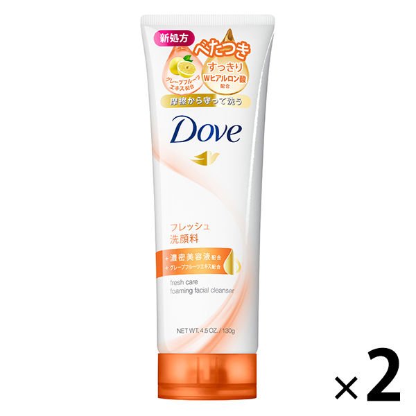 【たっぷり2個！】 ダヴ(Dove) べたつき 皮脂除去 フレッシュ 洗顔フォーム 130g