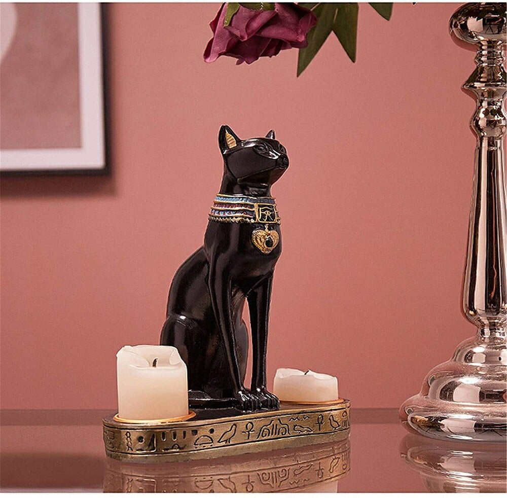 キャンドルスタンド バステト神 キャンドルホルダー bastet 猫型の女神 エジプシャン 置物 フィギュア エジプト 古代エジプト バステト神 雌猫女神 インテリア 猫神 人間を病気や悪霊から守護する 多産の神 記念品プレゼント贈り物