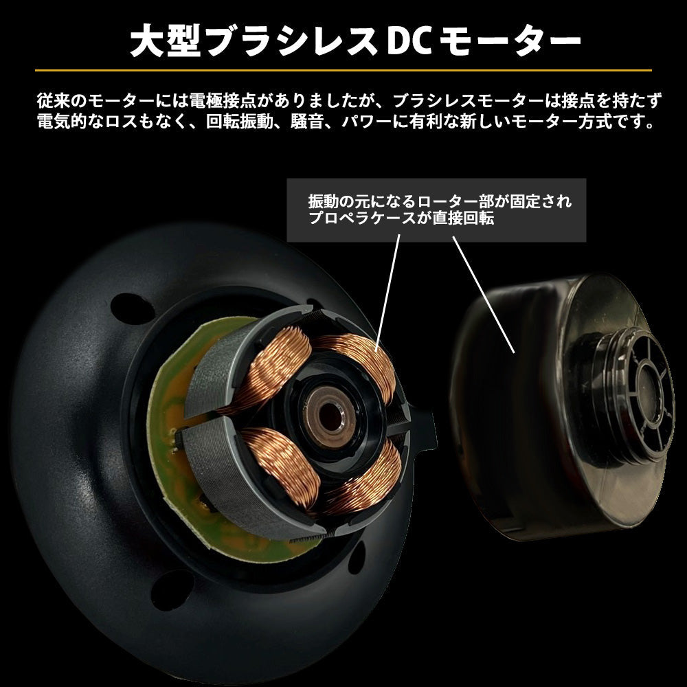 4way LEDライト付き　充電式扇風機