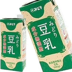 九州乳業　みどり豆乳　成分無調整豆乳　1L紙パック×18本[6本×3ケース［賞味期限：製造日より120日］［送料無料］【3~4営業日以内に出荷】ヘルシー 大豆 たんぱく質 イソフラボン アイス 糖質 1000ml 1リットル