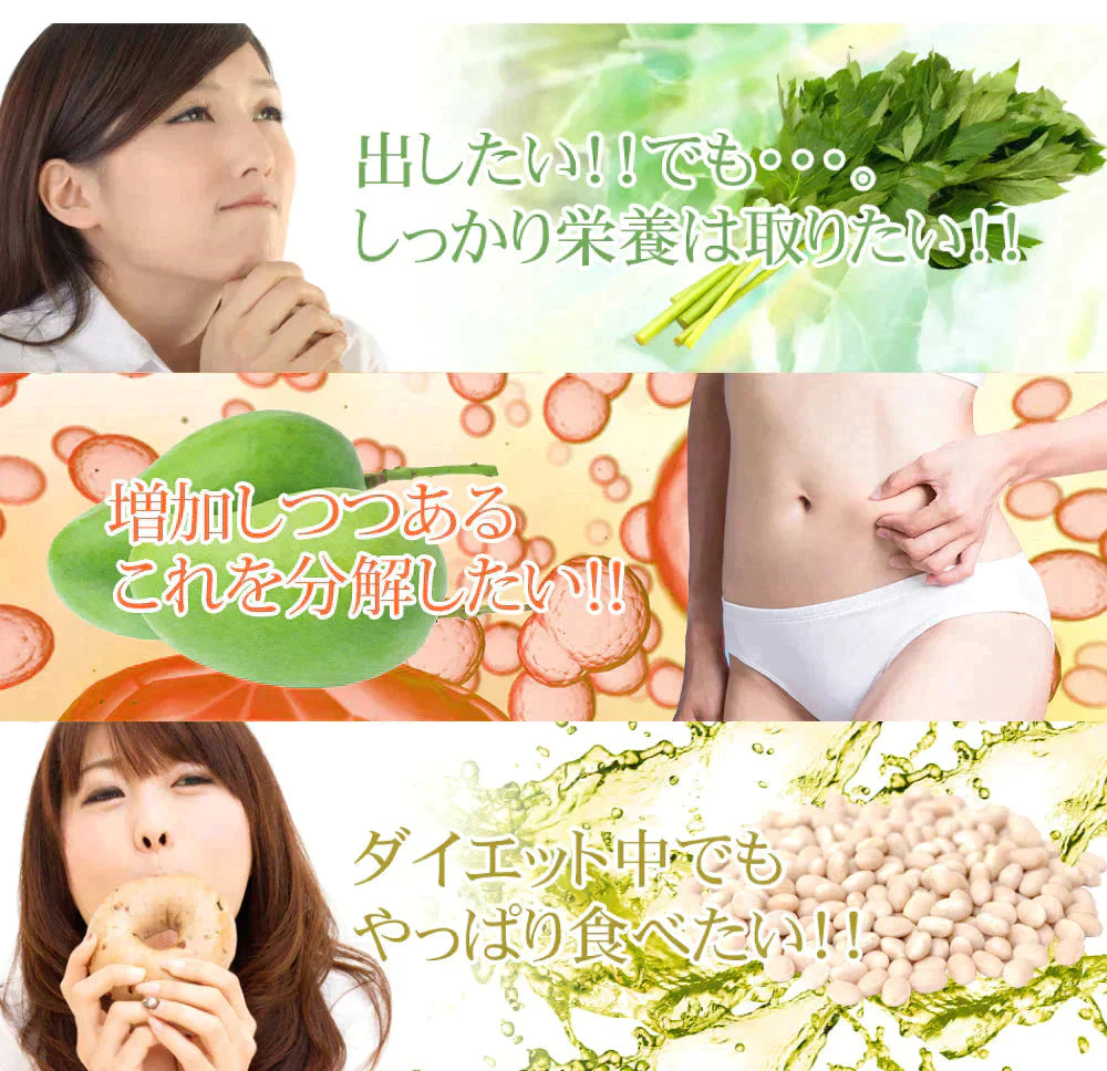 明日葉＆アフリカマンゴノキエキス＆白いんげん豆エキス《1ヶ月分》サプリメント ダイエット エラグ酸  ファビノール【ゲリラセール】