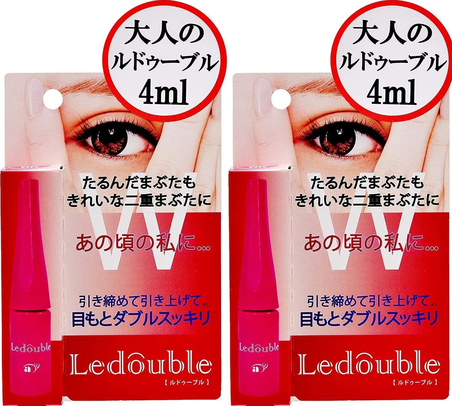 2箱セット【正規品】メール便 送料無料 大人のルドゥーブル 4ml 二重まぶた形成化粧品 目元 二重 くせ付け たるみ目用 皮膜式 ウォータープルーフタイプ 前髪キープ まぶた 二重 目力 ウォータープルーフ 汗や涙に強い 引き締め 保湿 加齢 一重 日本製 Ledouble アイプチ