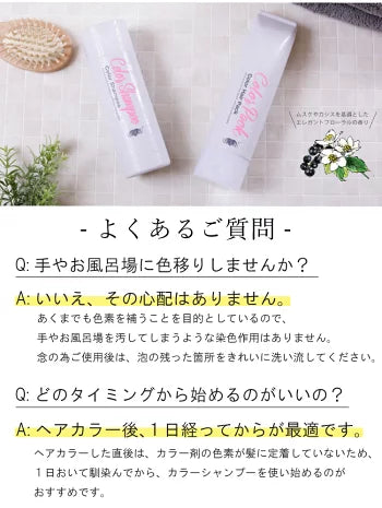 【美容室専売品】プロ仕様ヘアカラーの色落ち防止シャンプー＆ヘアパック セット（各450ml）お徳容量/退色防止  アミノ酸シャンプー EARTHEAR 日本製