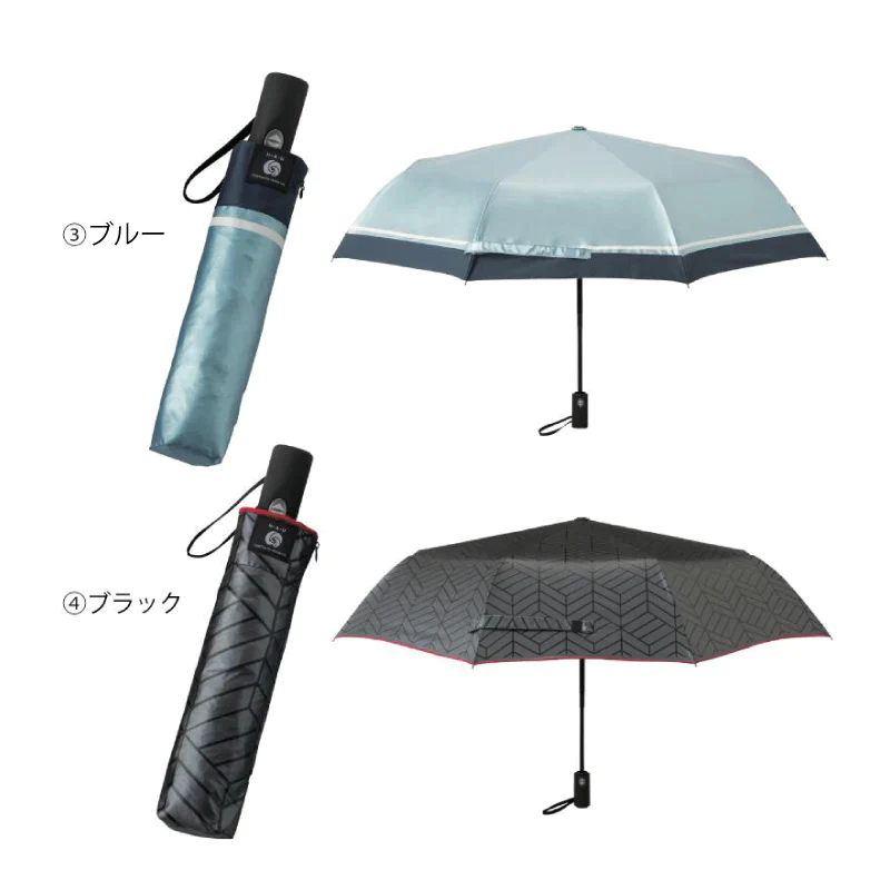 【シルバー】H・A・U 雨晴兼用 日傘 自動開閉ミニ傘 メンズ