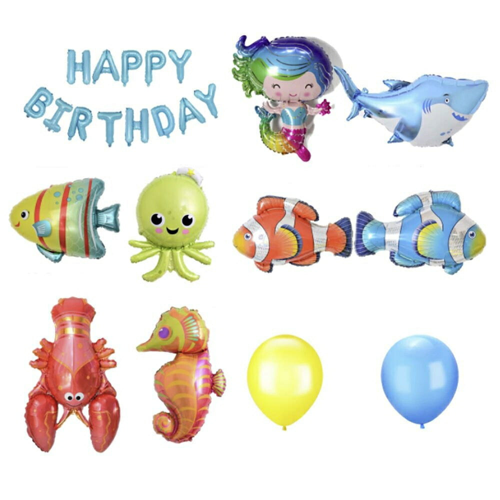 バルーン ガーランド 誕生日 水族館 アクアリウム 風船 飾り付け セット バースデー 飾り 男の子 女の子 Birthday Balloon 子供 プレゼント パーティー かわいい チャーミング おもちゃ 誕生日 クリスマス ギフト サプライズ