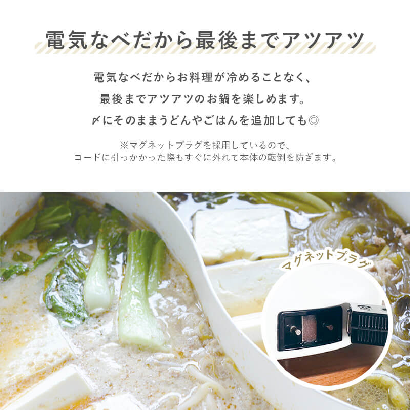 2食おやこ電気なべ NL-GP2IOA おやこ電気鍋 ナチュール鍋 仕切り鍋 二色鍋 IH ガス火 30cm 電気鍋 卓上鍋 4リットル ガラス蓋付き 2色鍋 2食鍋 親子鍋 セパレート鍋 仕切り付き鍋 両手なべ 卓上なべ ガラス蓋 料理 送料無料