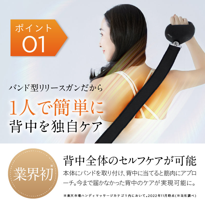 NIPLUX FASCIALAX U　筋膜リリースガン　振動マシン　ベルトタイプ　広範囲　全身3Dケア　背中　肩　腰　肩　足