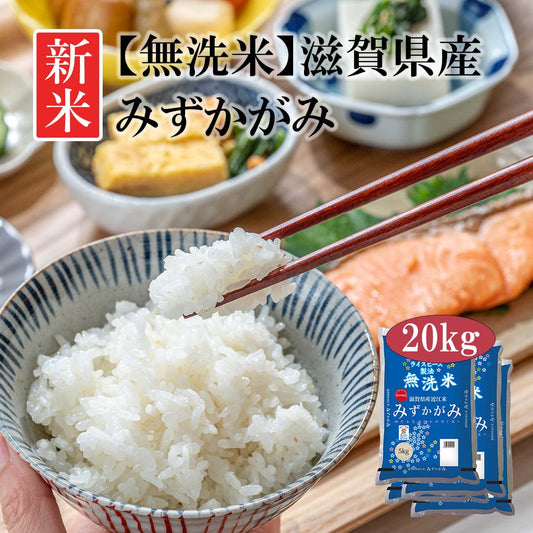 無洗米 米 滋賀県産 近江米 みずかがみ 20kg (5kg×4) 令和5年産 新米 お米 白米 おくさま印 国産 食品 ギフト 引っ越し 挨拶 出産 内祝い 母の日 父の日 お中元 お歳暮 結婚 快気 還暦 香典返し お年賀 送料無料