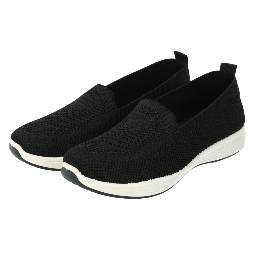 【22539.BLACK・24cm】 Angel Fit エンジェルフィット フラットシューズ ローヒール 軽量 レディース 通販 フライニットパンプス コンフォートシューズ 軽量 上履き カジュアル フラット 通気性 痛くない