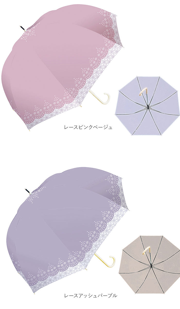 【uj2162.Pネイビー・【即時発送】雨晴兼用傘58cm】 傘 レディース 晴雨兼用 通販 長傘 ドーム型 おしゃれ かわいい ジャンプ ドーム 60cm ワンタッチ 可愛い 完全遮光 遮光率100％ UVカット 99.9％ 雨晴兼用 UPF50+ 花柄 フラワー ボーダー