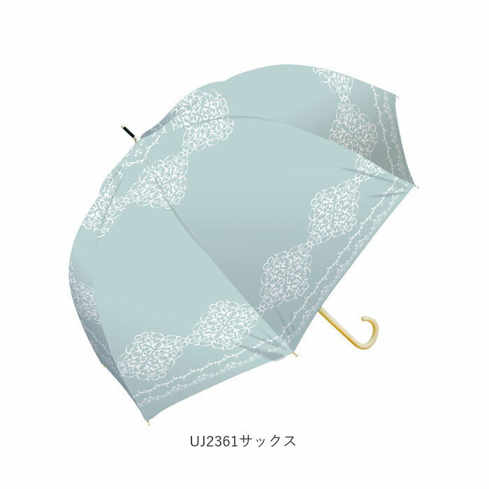 【uj2162.Pネイビー・【即時発送】雨晴兼用傘58cm】 傘 レディース 晴雨兼用 通販 長傘 ドーム型 おしゃれ かわいい ジャンプ ドーム 60cm ワンタッチ 可愛い 完全遮光 遮光率100％ UVカット 99.9％ 雨晴兼用 UPF50+ 花柄 フラワー ボーダー