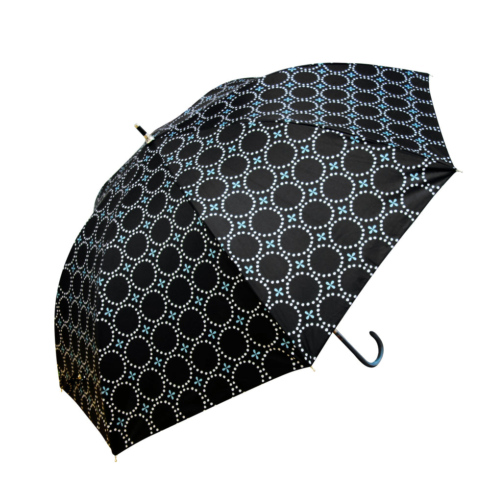 【ub2161.フラワーブラック・【即時発送】雨晴兼用傘58cm】 傘 レディース 晴雨兼用 通販 長傘 耐風 おしゃれ ジャンプ 耐風傘 58cm ワンタッチ グラスファイバー 丈夫 完全遮光 遮光率100％ UVカット 99.9％ 雨晴兼用 UPF50+ 花柄 フラワー