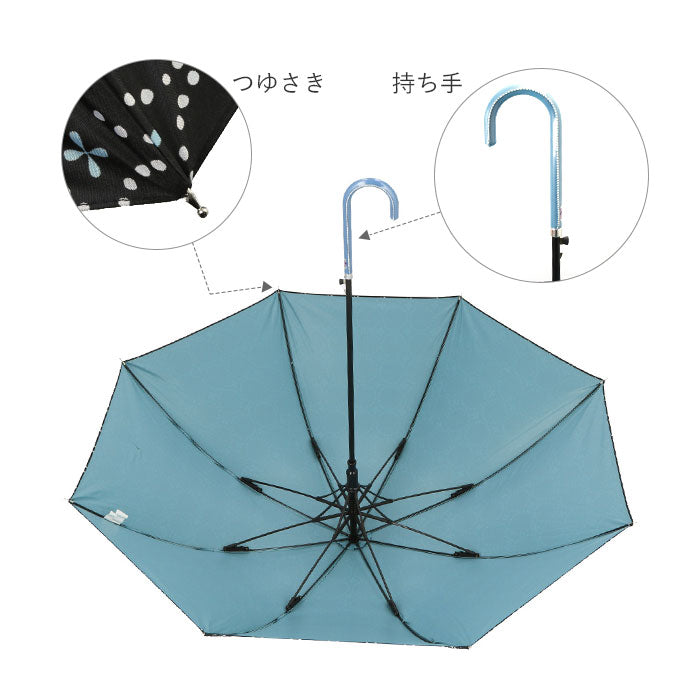 【ub2161.フラワーブラック・【即時発送】雨晴兼用傘58cm】 傘 レディース 晴雨兼用 通販 長傘 耐風 おしゃれ ジャンプ 耐風傘 58cm ワンタッチ グラスファイバー 丈夫 完全遮光 遮光率100％ UVカット 99.9％ 雨晴兼用 UPF50+ 花柄 フラワー