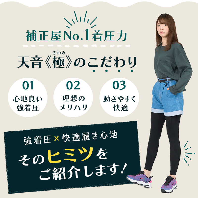 【強力着圧】履くだけ瞬間美脚 着圧レギンス 天音・極