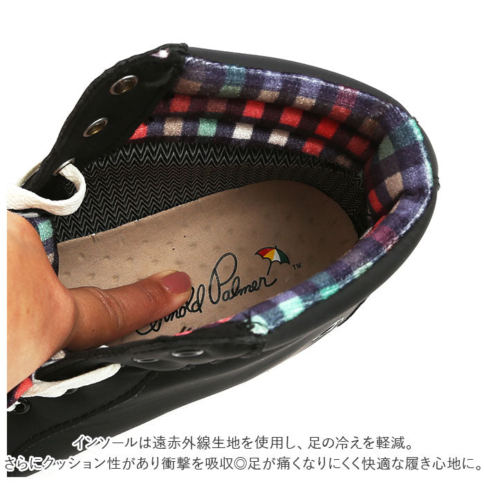 【ホワイト・24.0cm】 arnold palmer アーノルドパーマー スニーカー レディース 通販 ハイカット レインシューズ レインスニーカー 防水 撥水 防臭 抗菌 防滑 シンプル 疲れにくい 痛くない 履きやすい 秋冬
