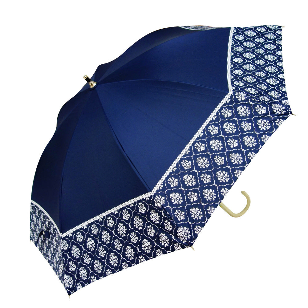 【SS2028ネイビー・晴雨兼用日傘】 日傘 遮光 長傘 通販 晴雨兼用日傘 晴雨兼用傘 50cm 雨傘 傘 手開き かさ カサ 遮蔽率99.9％ 約 100% UPF50 レディース シルバーコーティング おしゃれ かわいい 母の日 ギフト