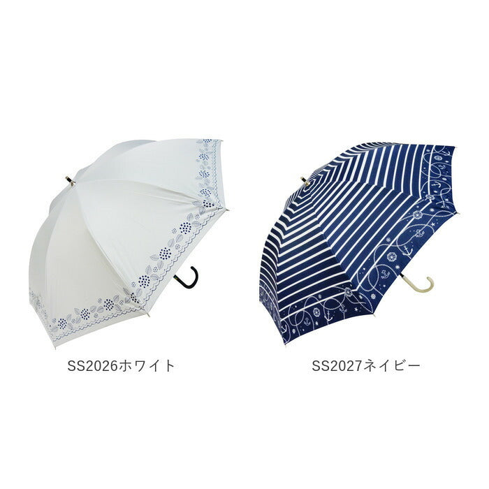 【SS1914ホワイト・晴雨兼用日傘】 日傘 遮光 長傘 通販 晴雨兼用日傘 晴雨兼用傘 50cm 雨傘 傘 手開き かさ カサ 遮蔽率99.9％ 約 100% UPF50 レディース シルバーコーティング おしゃれ かわいい 母の日 ギフト