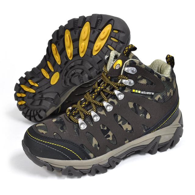 【Brown×Camo・27.5cm】 トレッキングシューズ レディース 防水 通販 メンズ ジュニア 登山靴 ハイキングシューズ 山登り レジャー アウトドア 小学生 キッズ 大きいサイズ 小さいサイズ 子供用 大人用