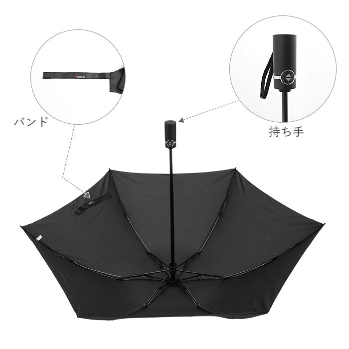 【NAVY】 折りたたみ傘 逆さ傘 通販 逆さま傘 大きい 60cm ワンタッチ 自動開閉 メンズ 無地 ブラック ネイビー シンプル 折り畳み傘 さかさま傘 紳士傘 丈夫 アマネ