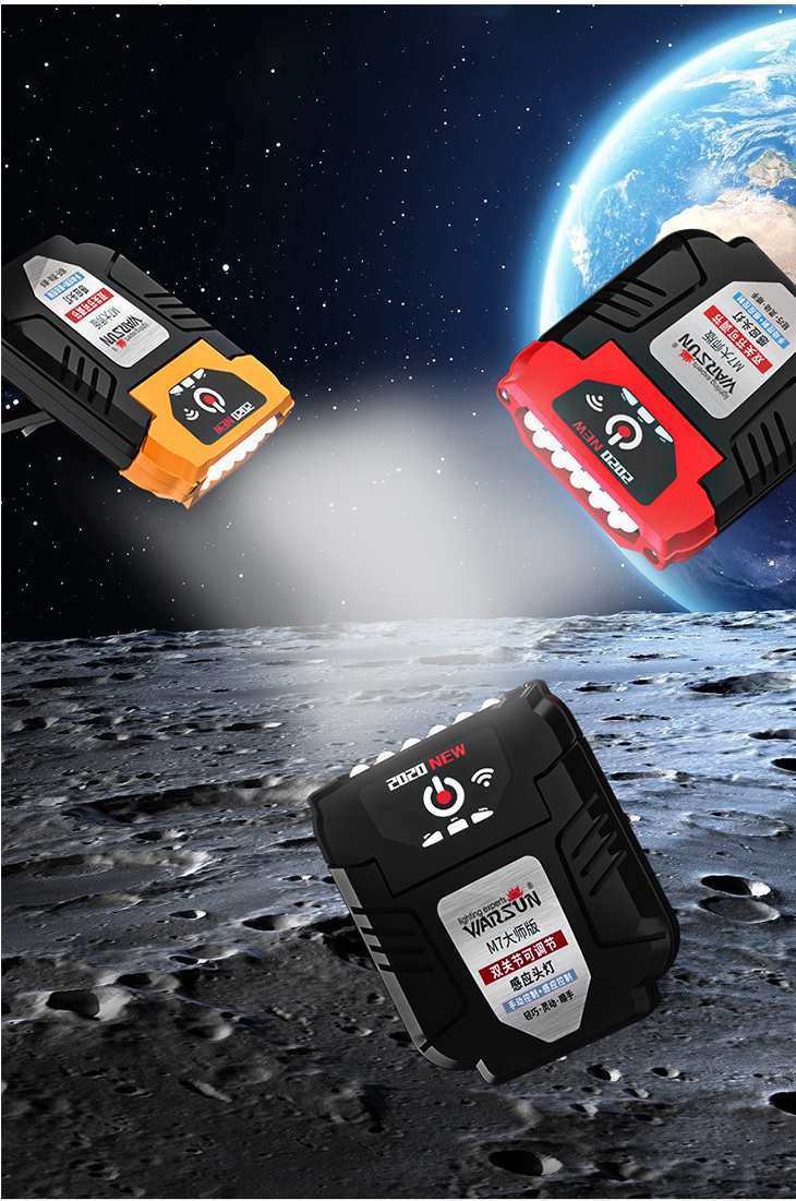 【イエロー】高輝度 LED フィッシングライト ヘッドライト USB充電式 小型 コンパクトランプ もち運び 自由自在 バッテリー大容量 長持ち 長時間 釣り 防災 アウトドア 設営