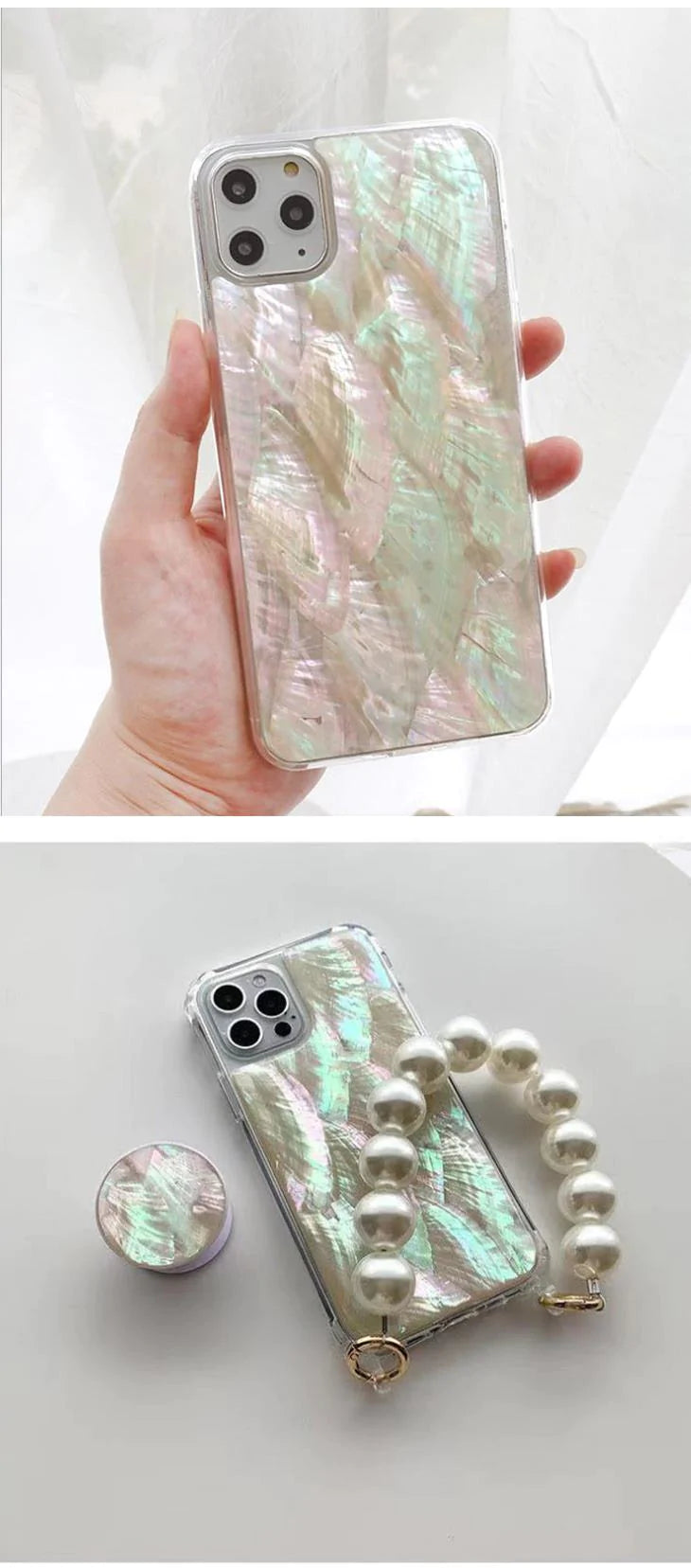 【BTYPEIPHONE11】iPhoneケース アイフォンケース ストラップ付 パールストラップ おしゃれ かわいい シェルデザイン 高級感 きれい iPhone13 天然