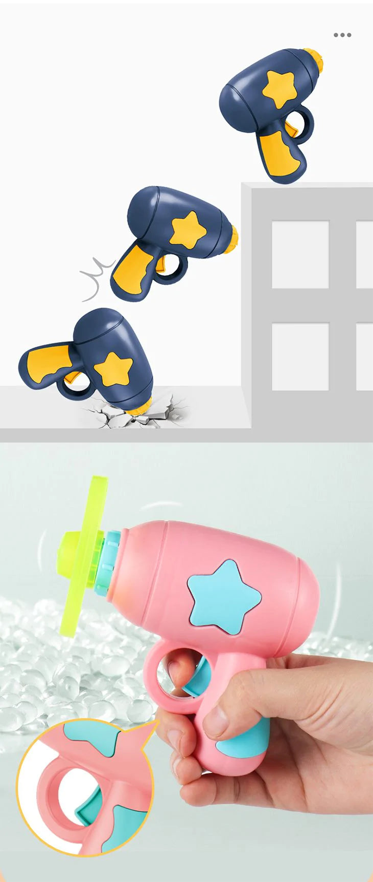 【ネイビー】スピンフライヤー フライングディスクガン プラスチック 竹とんぼ プロペラ おもちゃ 玩具 跳ね飛ばし プロペラ飛ばし フライングディスク ペット 子供 キッズ