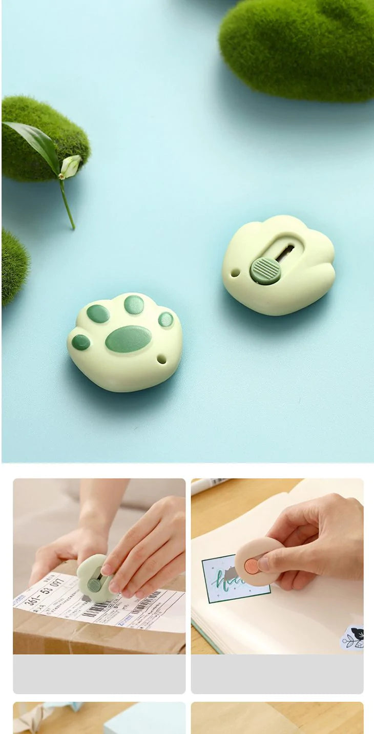 【ホワイト】ミニカッター ストラップ穴 段ボールカッター おしゃれ かわいい 開梱 キーチェーン 取り外し 文房具 学校 オフィス コンパクト 小さい