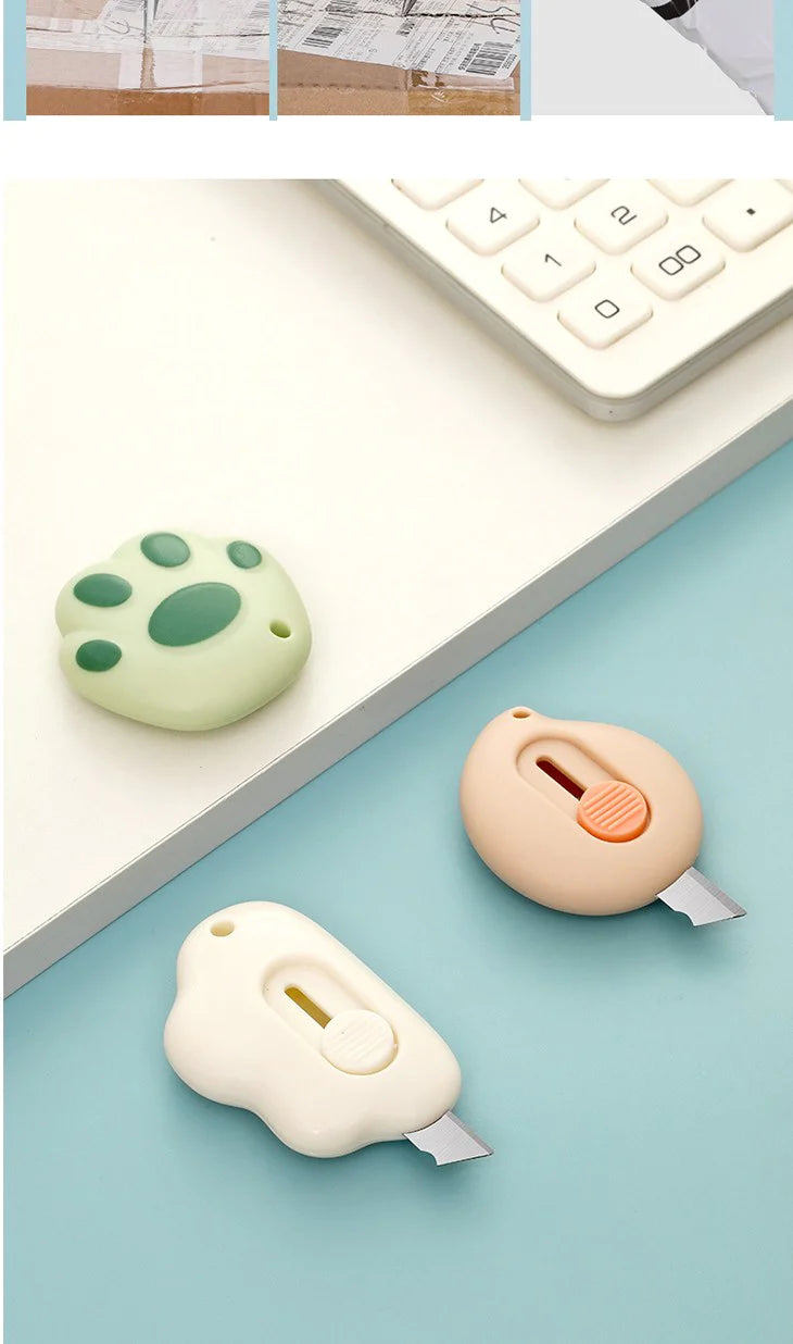 【ピンク】ミニカッター ストラップ穴 段ボールカッター おしゃれ かわいい 開梱 キーチェーン 取り外し 文房具 学校 オフィス コンパクト 小さい