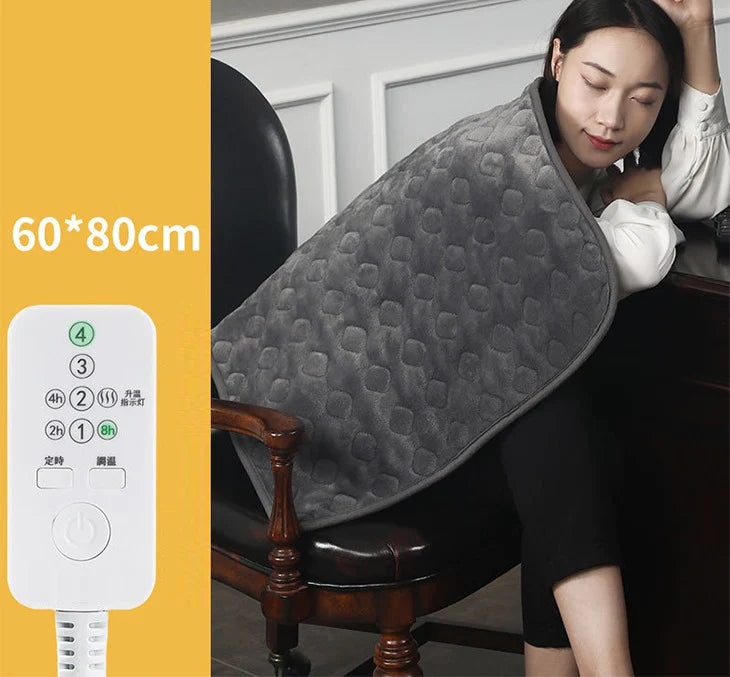 ウォームブランケット 80X60 電気毛布 通気性抜群 洗濯機OK やわらかい ふわふわ 昼寝 ひざ掛け 大判 オフィス 液晶表示 防水