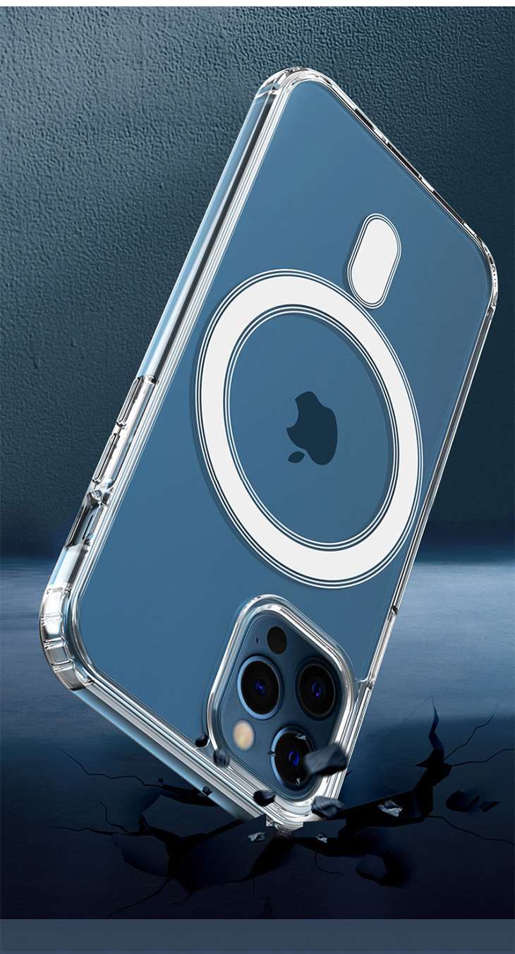 【IPHONE12PRO/12】磁石付きケース マグネットケース iPhone 充電器対応 ワイヤレス充電器に 全面保護 高透明度 マグネット付き 便利 iPhoneケース