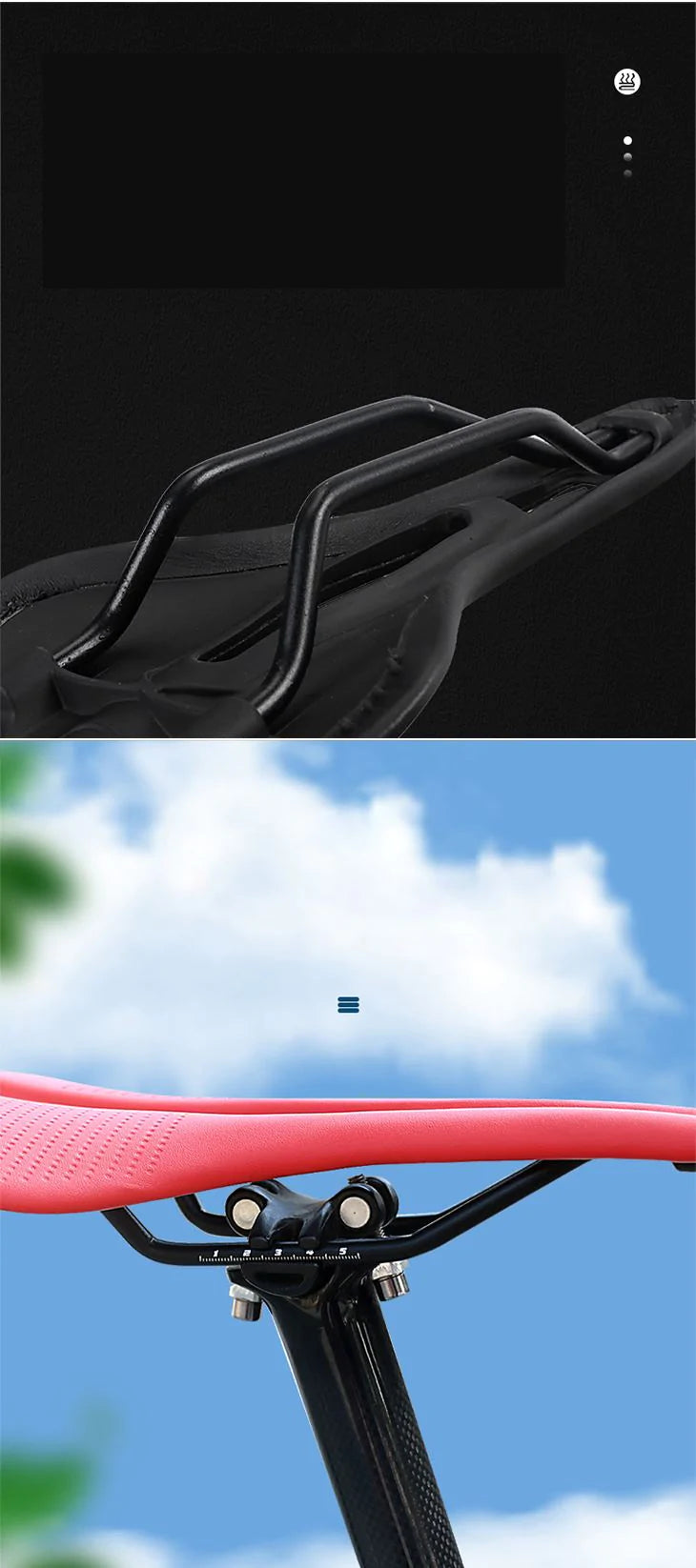 黒黄色】合成皮革 自転車用サドル EVA 衝撃吸収クッション付き