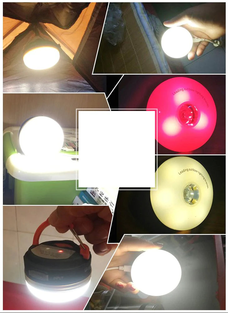 テント灯 アウトドア キャンプ LED ランタン 吊り下げ 小型 防災 USB充電 懐中電灯 停電対策 節電対策 コンパクト 1800ｍA 大容量バッテリー
