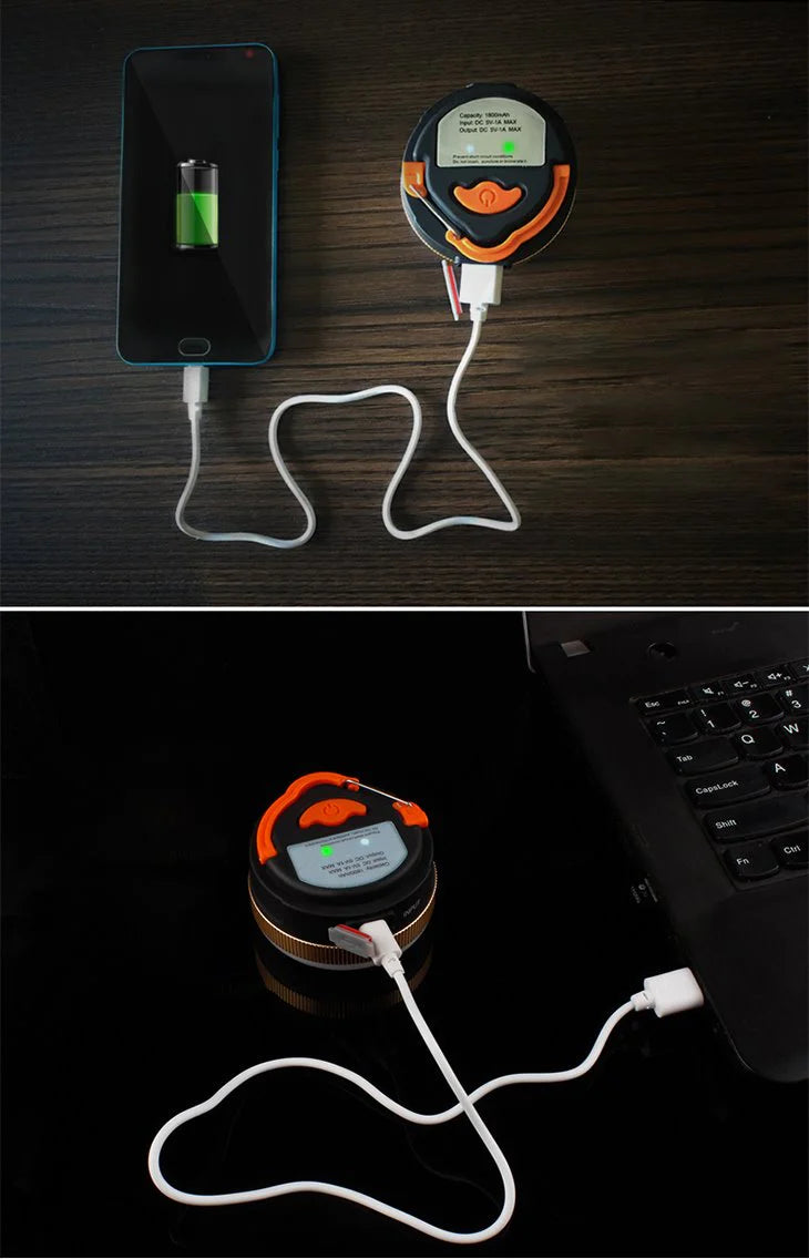 テント灯 アウトドア キャンプ LED ランタン 吊り下げ 小型 防災 USB充電 懐中電灯 停電対策 節電対策 コンパクト 1800ｍA 大容量バッテリー