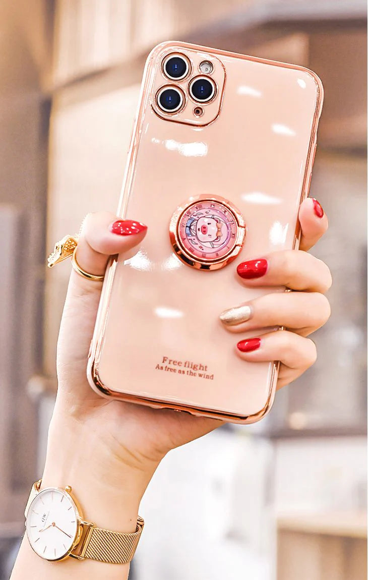ライトグリーン】スマホリング スマホスタンド iPhone android 携帯