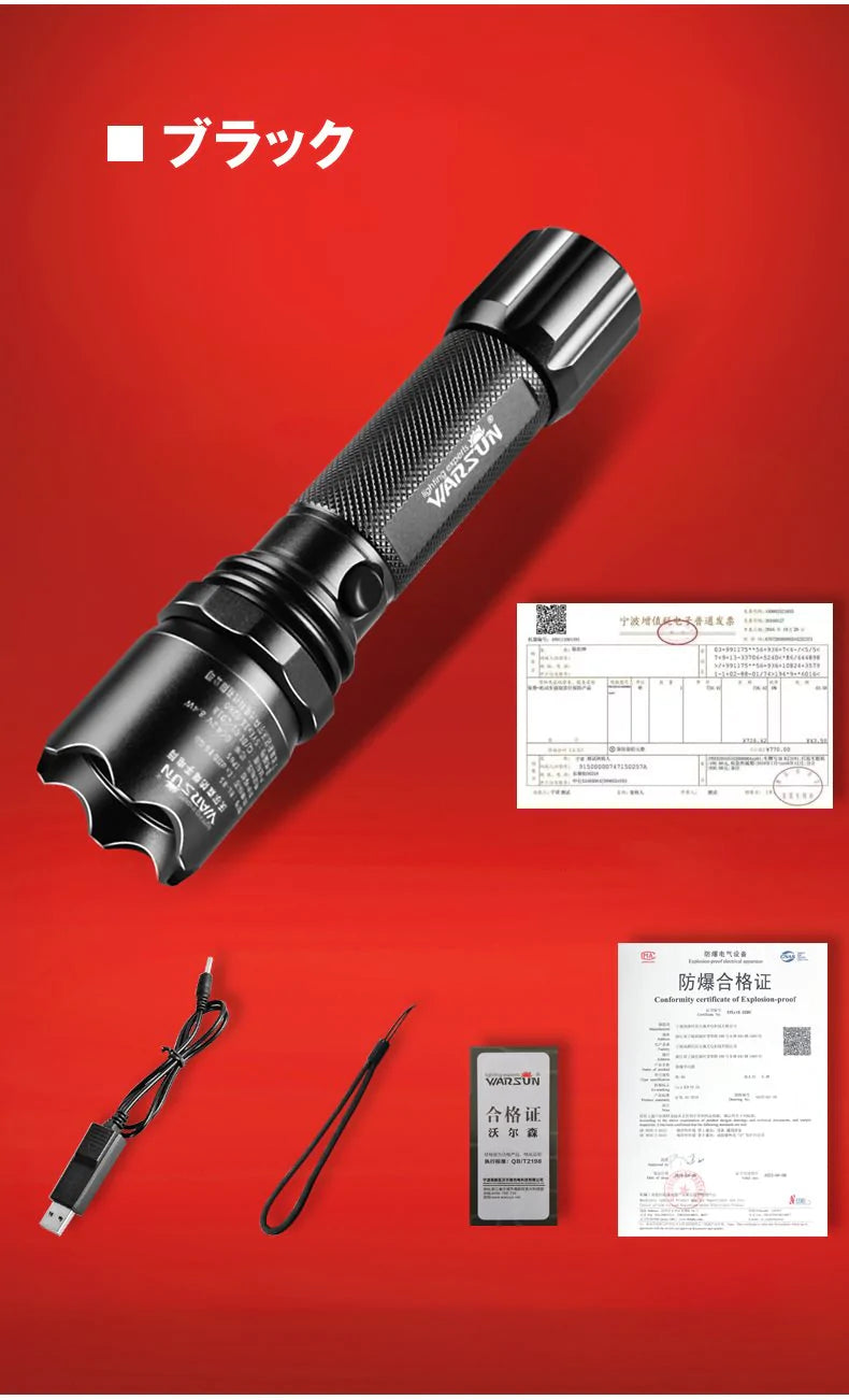 小型ライト 高輝度 LED 懐中電灯 USB充電式 小型 防水キャンプ アウトドア 防災 ハンディライト コンパクト 強力 ストロング