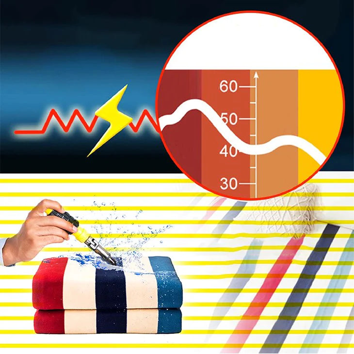 ストライプ 小サイズ 150cm×70cm 電気毛布 あたたかい 自動電源オフ 安全 安心 暖房 あったか 睡眠時 冷え性対策 防寒 110V カラフル 手触り 高品質