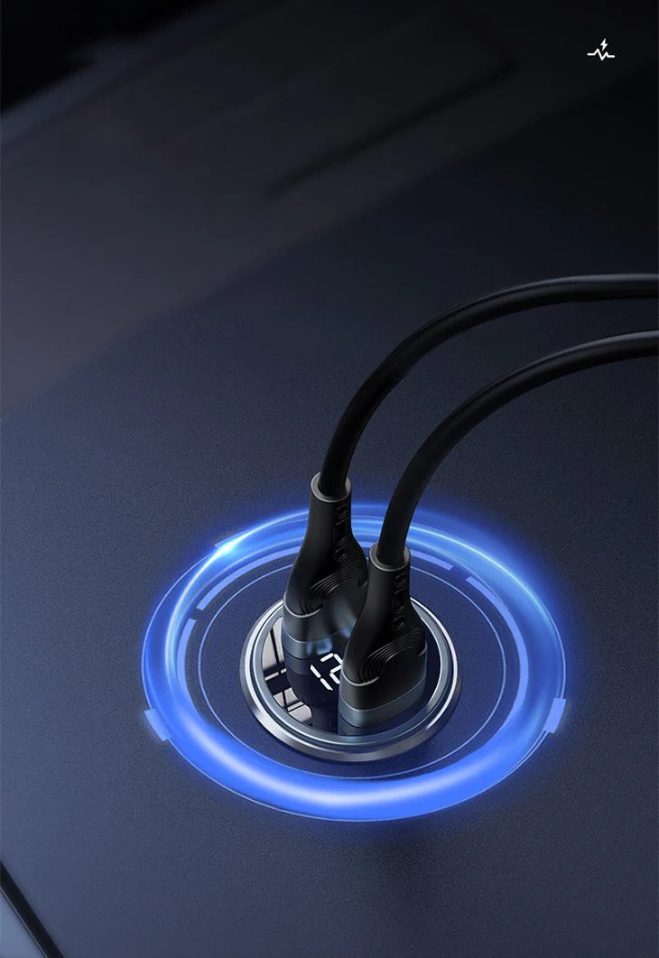 カーチャージャー 車載充電器 シガーソケット USB 2口 2ポート 急速充電 軽量 小型 12-24V 45W 車 アクセサリー 充電