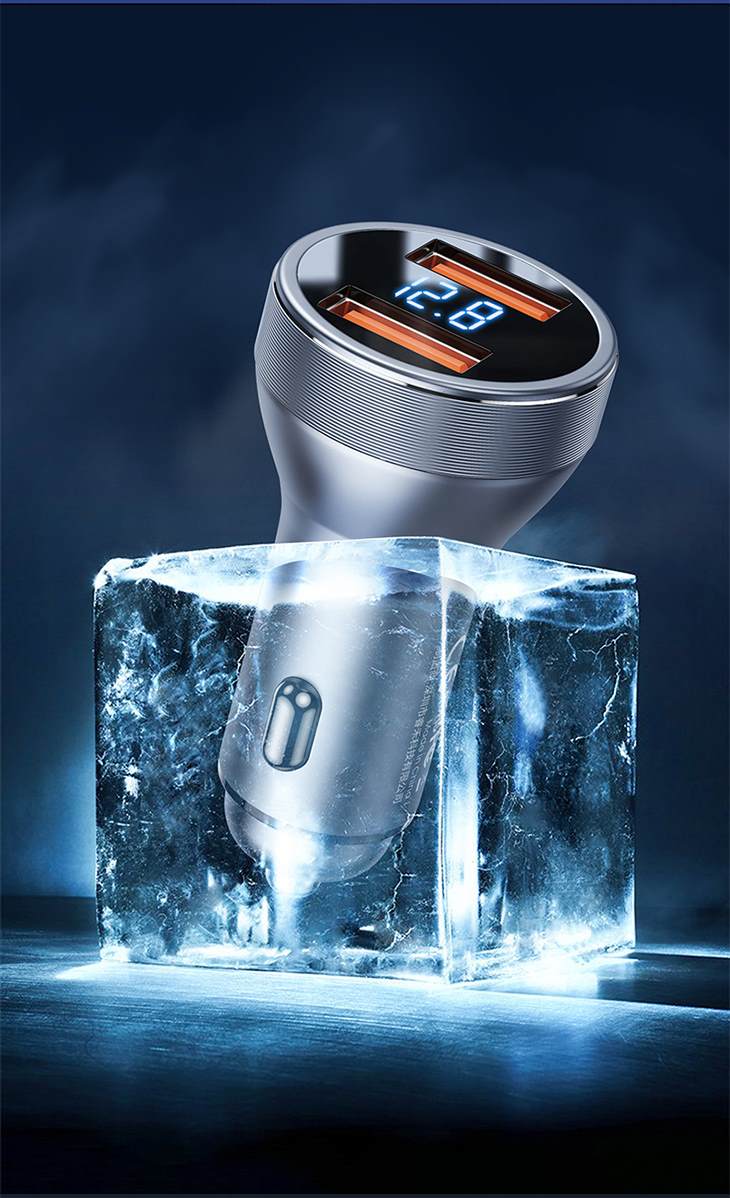 カーチャージャー 車載充電器 シガーソケット USB 2口 2ポート 急速充電 軽量 小型 12-24V 45W 車 アクセサリー 充電