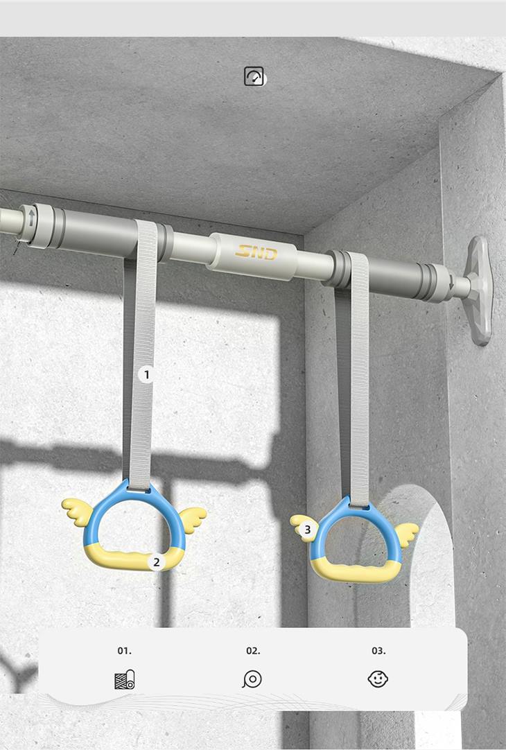 【95-125CM】懸垂バー 突っ張り棒 つり革 ぶら下がり健康器 自宅ジム おうちジム とレーニング 簡単設置 家庭用 チンニングバー 調整可能 高耐荷重 おしゃれ エクササイズ