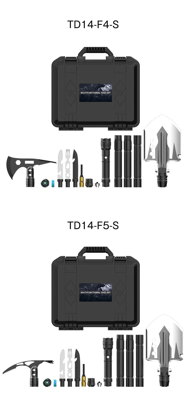 【TD14-F45】折りたたみ式ショベルセット 分解式 アウトドア キャンプ 多機能 つるはし のこぎり 軽量 斧 ショベル 車載 工具 防災グッズ 持ち運び スコップ 便利グッズ