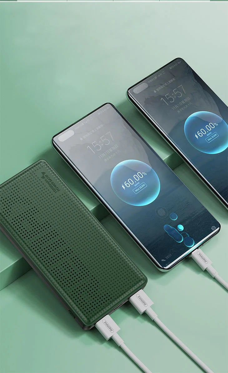 【ダークブルー】REMAX モバイルバッテリー ワイヤレス対応 10000mAh 急速充電 小型 軽量 iPhone iPad Android Type-c IPH USB 15W