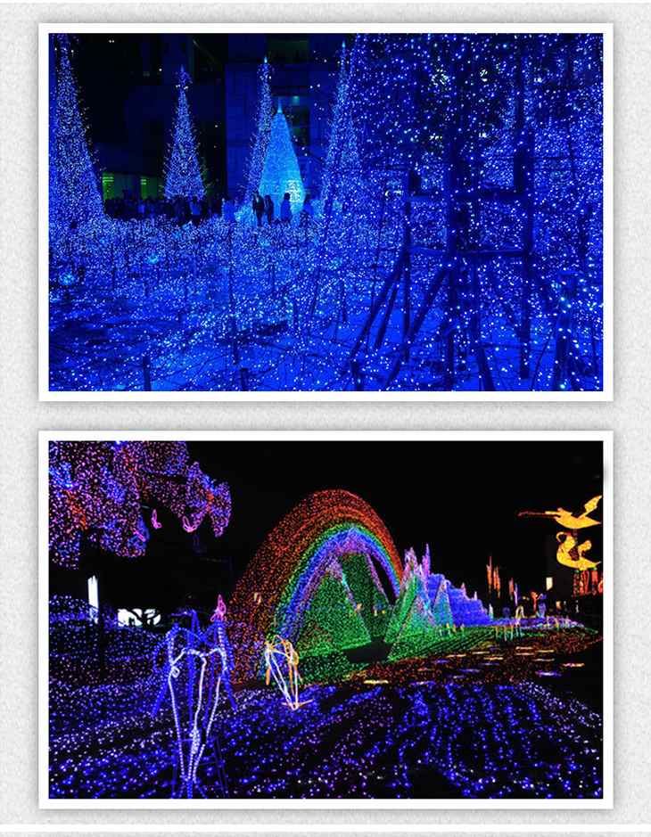 【イエロー】LEDストリングライト ソーラー発電 イルミネーションライト ランプ きれい 防水 野外OK 夜間自動点灯 100LED クリスマス ハロウィーン イベントに