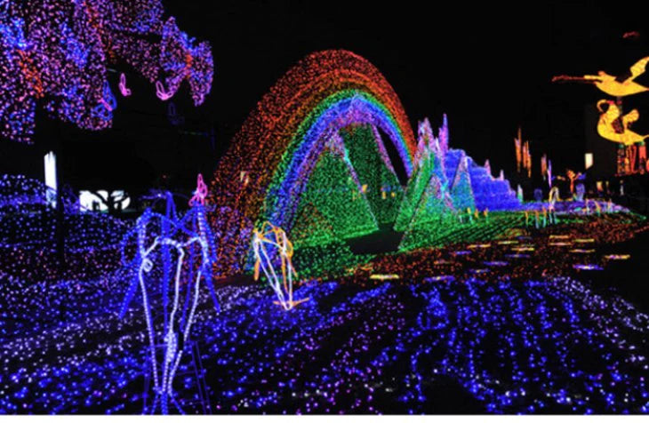 【虹色】LEDストリングライト ソーラー発電 イルミネーションライト ランプ きれい 防水 野外OK 夜間自動点灯 100LED クリスマス ハロウィーン イベントに