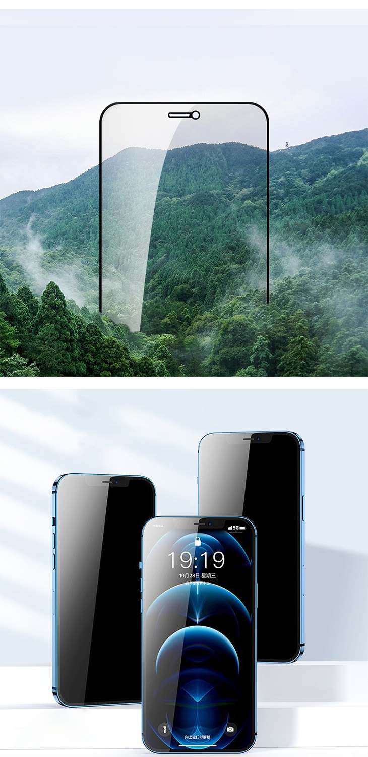 【IPHONE13MINI】のぞき見防止フィルム プライバシー 保護 強化ガラス 高透過率 ガラスフィルム 25度 飛散防止 指紋防止 光沢 反射防止 ブルーライト 高操作性