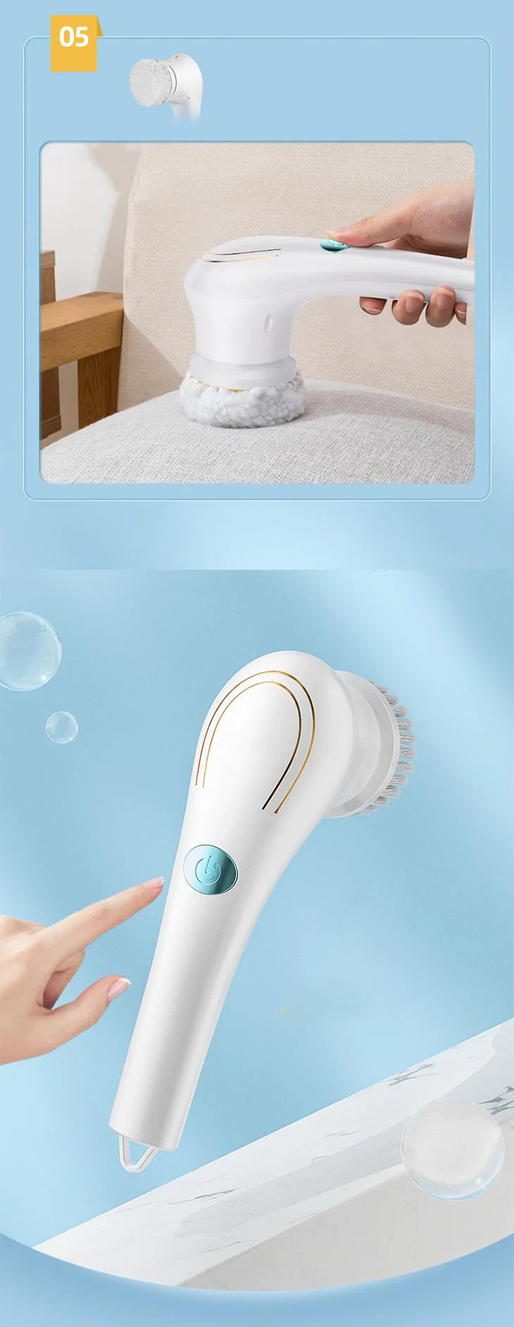 電動お掃除ブラシ 5種類のヘッド 染み抜き 風呂掃除 タイル掃除 目地掃除 洗浄 多機能 多用途 家庭用 ワンクリック 簡単 大容量バッテリー充電式