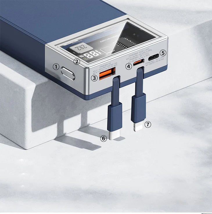 【グレー】REMAX モバイルバッテリー 20000mAh 急速充電 小型 軽量 iPhone iPad Android Type-c IPH USB 22.5W