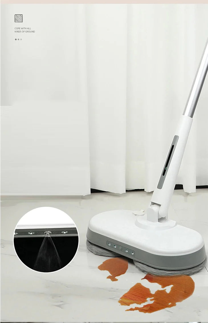 電動モップ ワイパー 静音 消毒 自走式 水拭き コードレス 充電式 省エネ 長さ調節 コンパクト収納 掃除機 クリーナー フロアモップ LED照明 畳OK 軽量