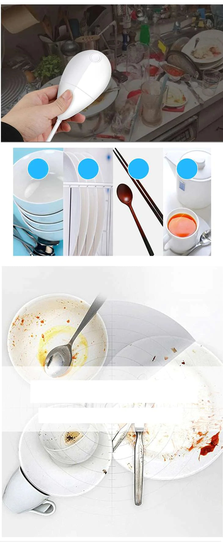 【ホワイト】電動食器洗い機 シリコン スポンジ 自動 充電式 丸洗いOK 振動 泡立ち 食洗器 パワフル 工事不要 節水 節電 キッチン 持ち運び 清掃 洗浄