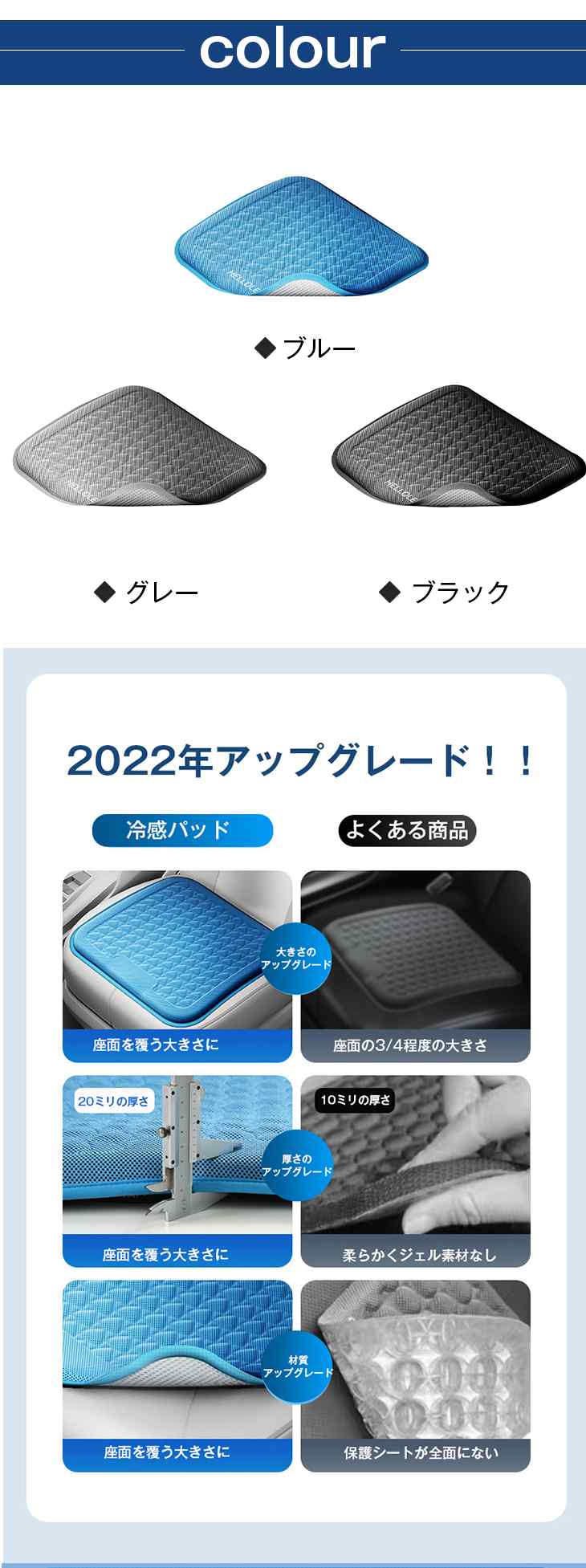 【ブラック】ゲルクッション ハニカム 座布団 冷感クッション 冷感マット ひんやり TPEジェルクッション カバー付き 圧力軽減 体圧分散 美尻 通気性 高弾力 低反発 夏用 涼しい 冷却マット クールマット 熱中症対策 グッズ ひんやりシート